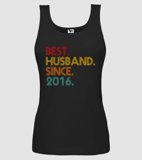 best husband since 2016 retro model negru pe tricou