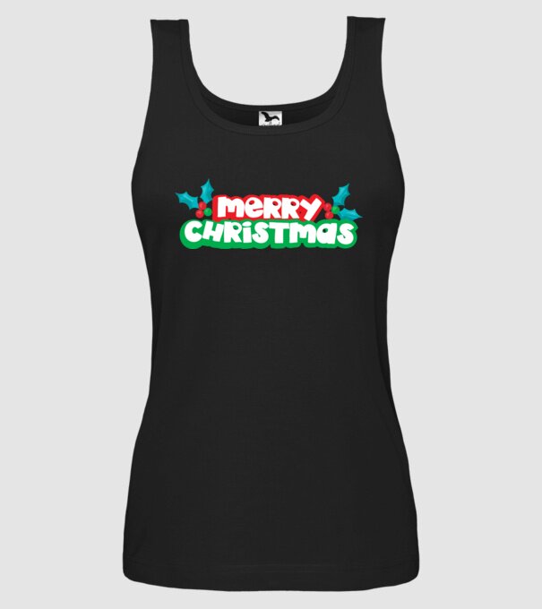 Text Crăciun Fericit model negru pe tricou