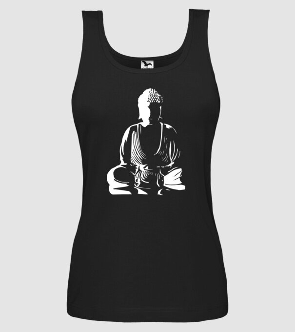 buddha silhouette model negru pe tricou