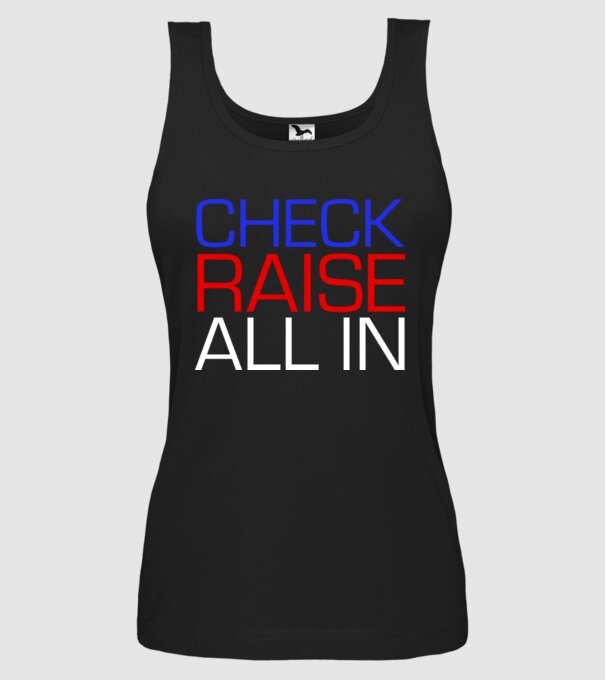 Check Raise model negru pe tricou