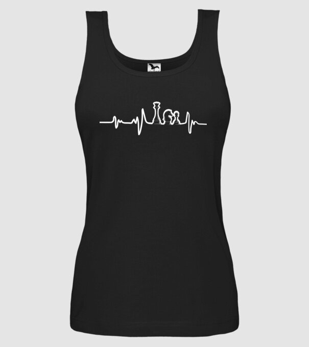 Chess heartbeat model negru pe tricou