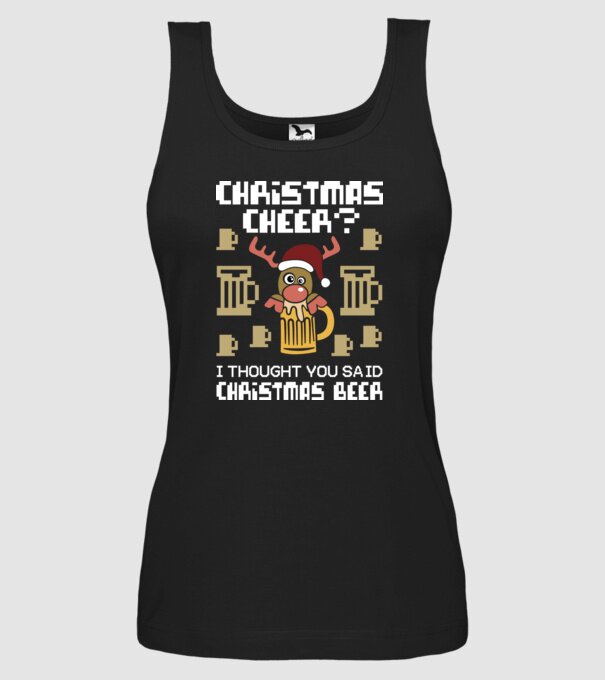 Christmas beer pulovăr urât model negru pe tricou