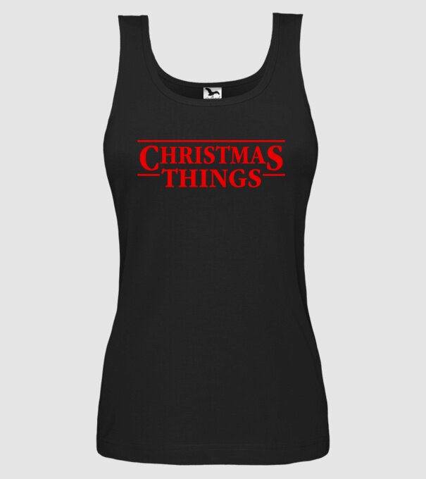 Christmas Things model negru pe tricou