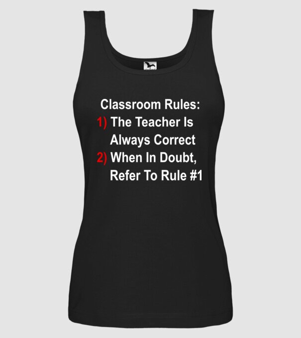 Classroom rules model negru pe tricou