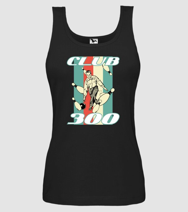 club300 model negru pe tricou