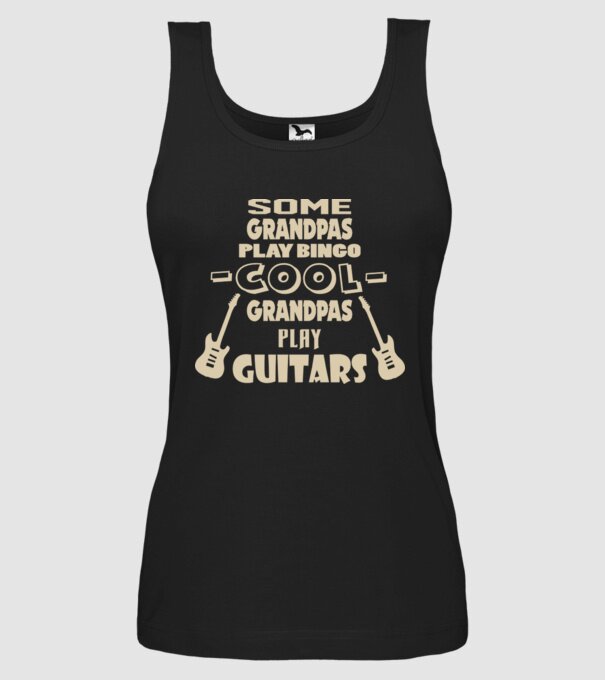 Cool grandpas play guitar model negru pe tricou