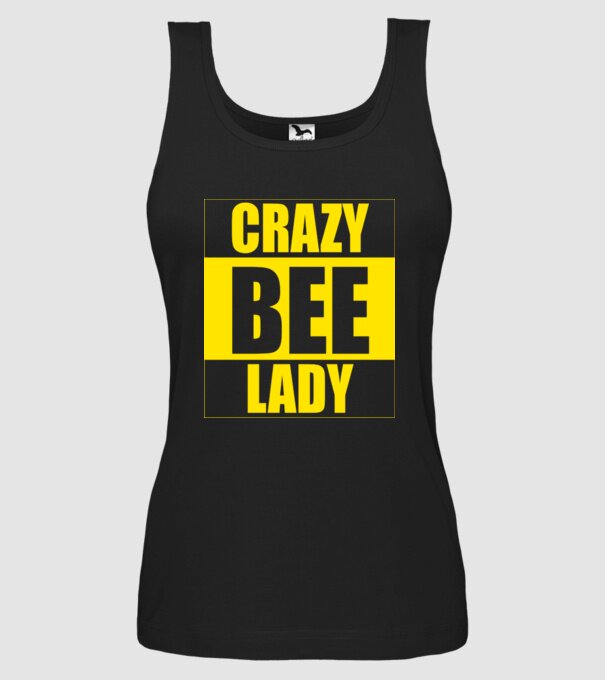 Crazy bee lady model negru pe tricou