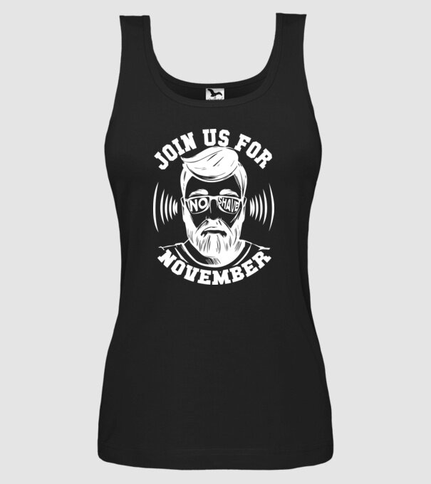 Alătură-te mișcării No Shave November (engleză) model negru pe tricou