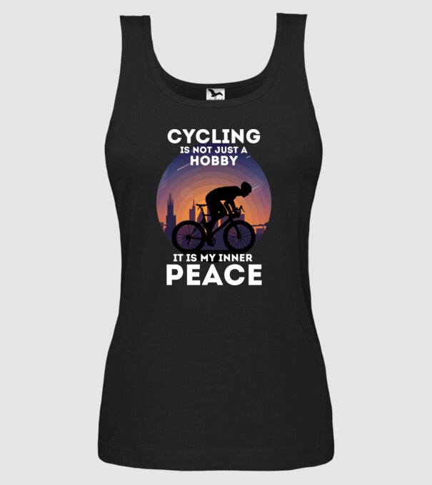 cycling is not just a hobby model negru pe tricou
