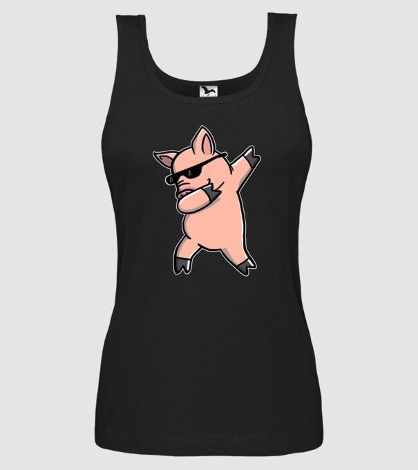 Porc dab model negru pe tricou