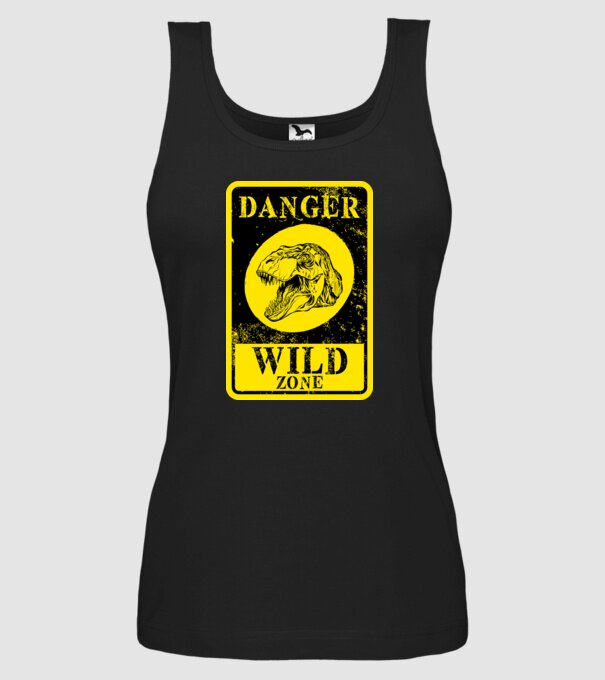 Danger wild zone model negru pe tricou