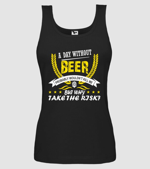 Day without beer model negru pe tricou
