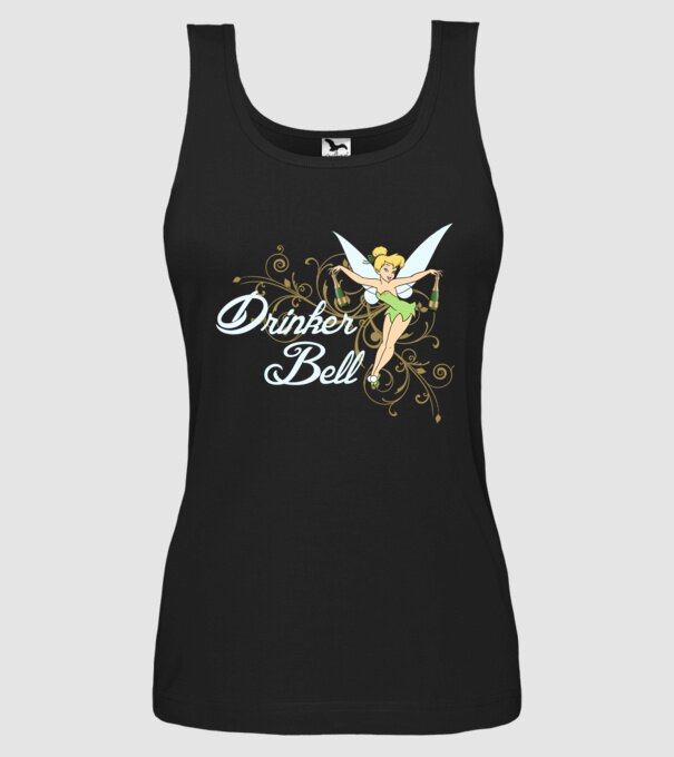 Drinkerbell model negru pe tricou