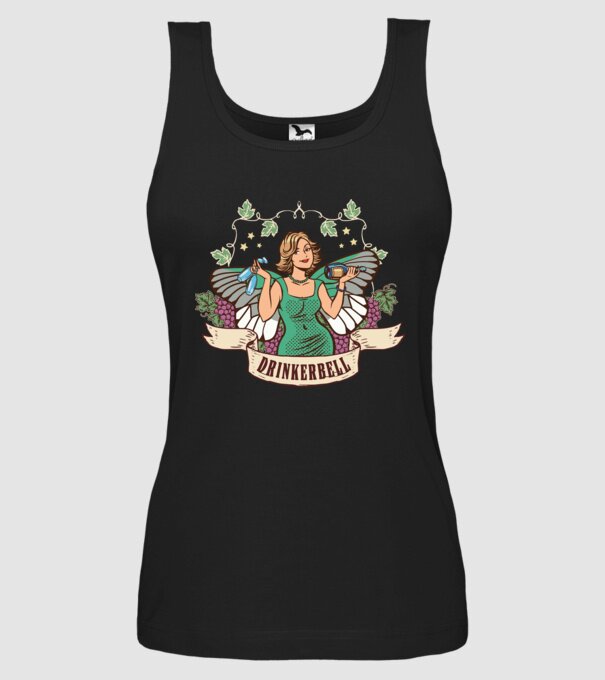 Drinkerbell model negru pe tricou
