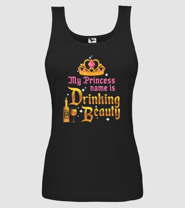 Drinking beauty model negru pe tricou