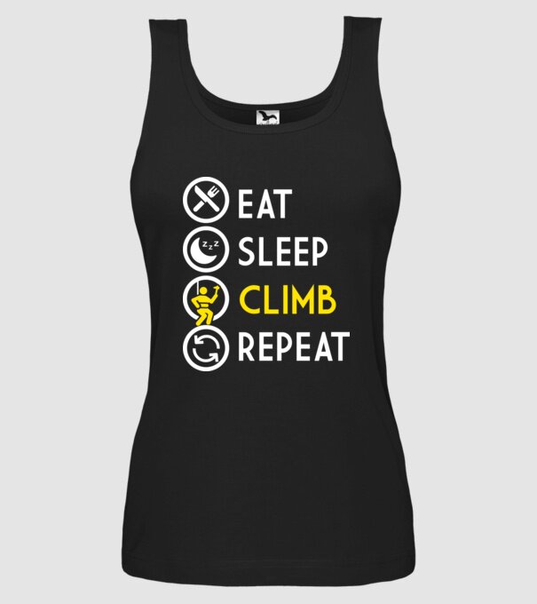 Eat sleep climb model negru pe tricou