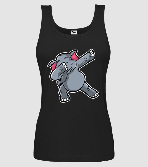 Elefant DAB model negru pe tricou