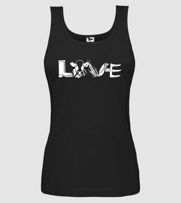Farm love Cu tractor model negru pe tricou