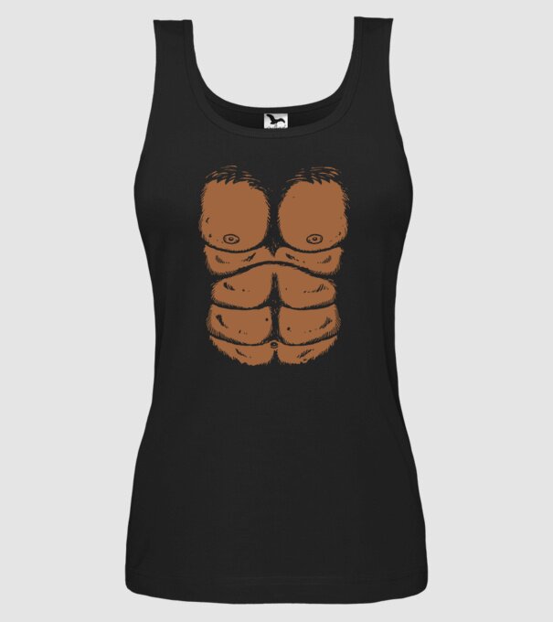 Piept de gorilă carnaval model negru pe tricou