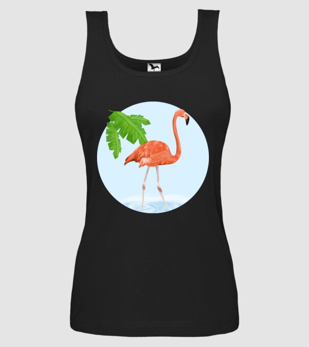 Flamingo model negru pe tricou