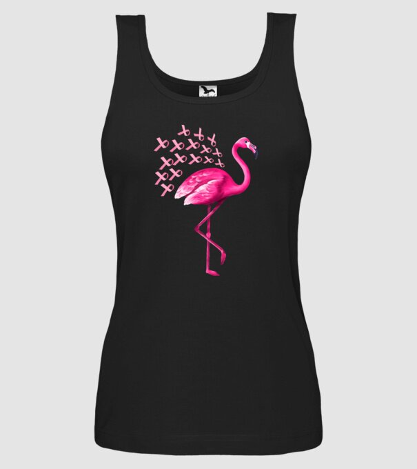 Flamingo pink model negru pe tricou