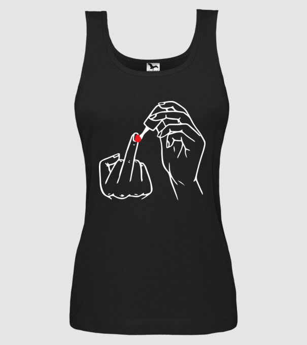 Nail polish Fuck U model negru pe tricou