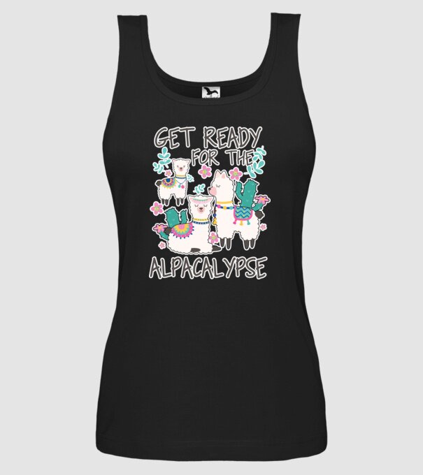 Get ready for the alpacalypse model negru pe tricou