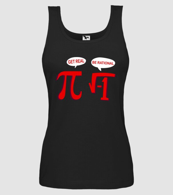Get real, be rational model negru pe tricou