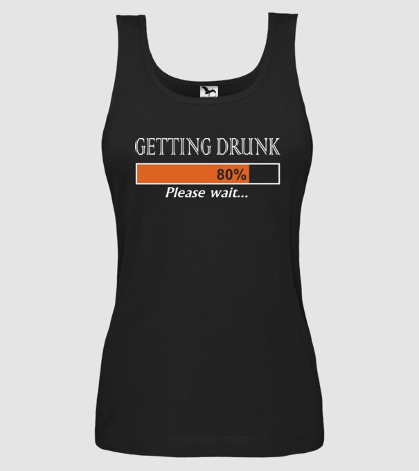 Getting drunk model negru pe tricou
