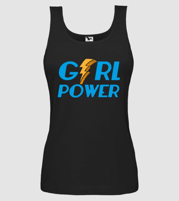 GirlPower model negru pe tricou