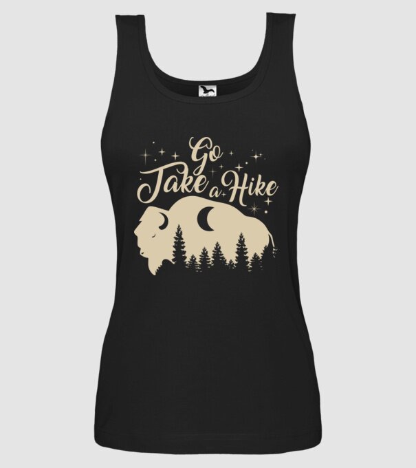 Go take a hike buffalo model negru pe tricou