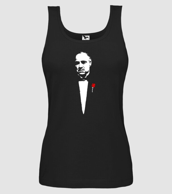 godfather cu trandafir model negru pe tricou