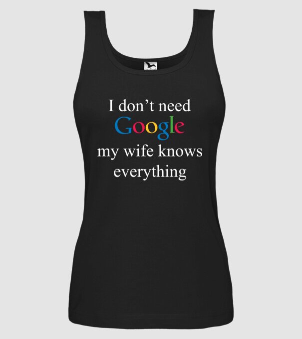 Google wife model negru pe tricou