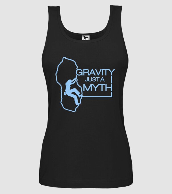 Gravity just a myth model negru pe tricou