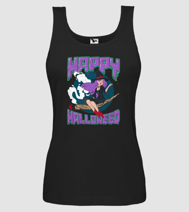 Happy Halloweed model negru pe tricou