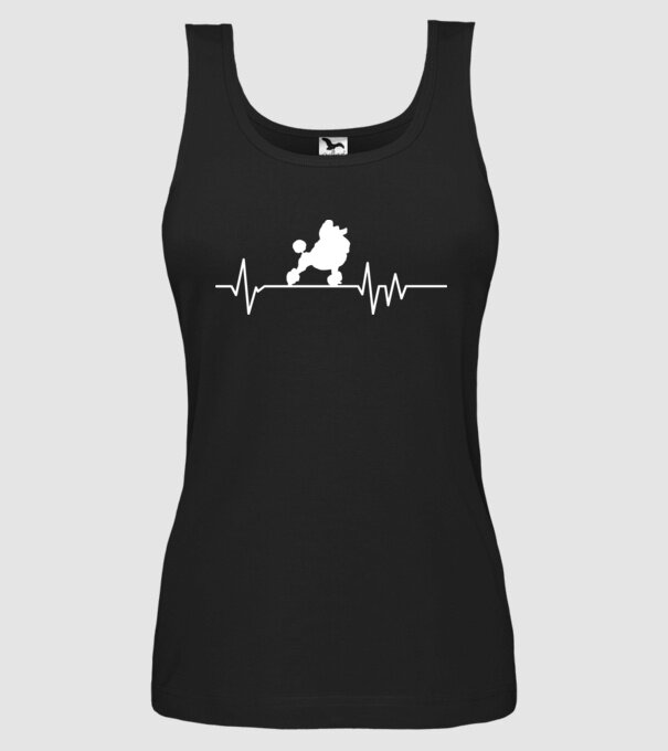 Heartbeat silueta Pudel model negru pe tricou