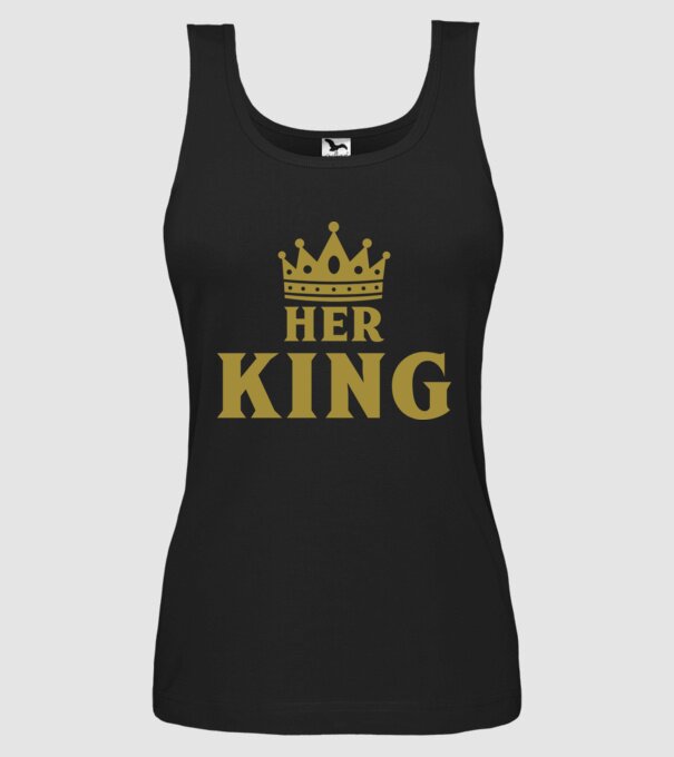 Her King model negru pe tricou