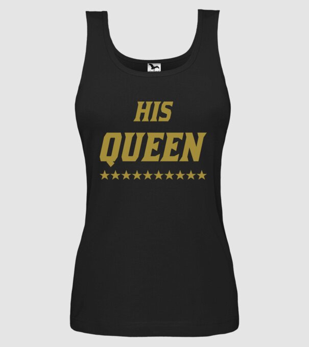 His Queen model negru pe tricou