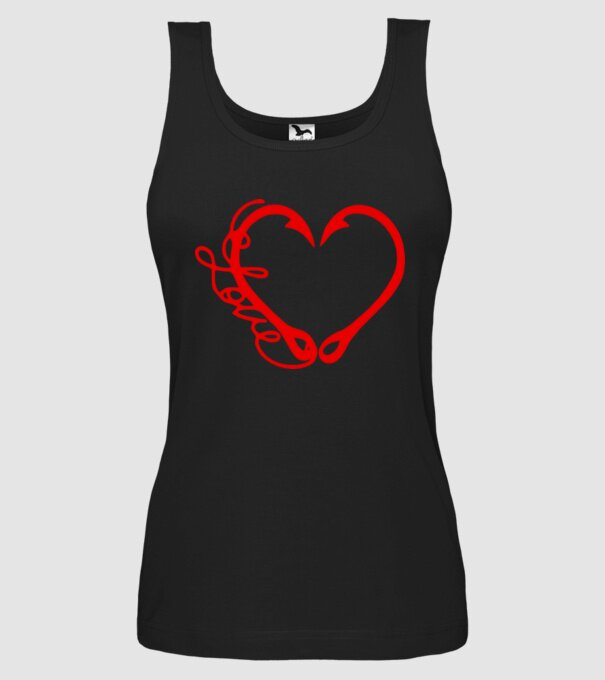 Inima Cârlig model negru pe tricou
