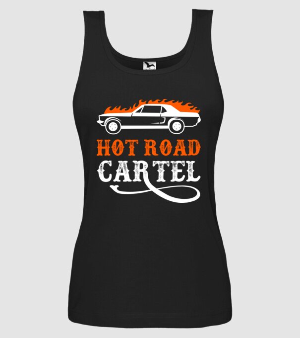 Hot road cartel model negru pe tricou