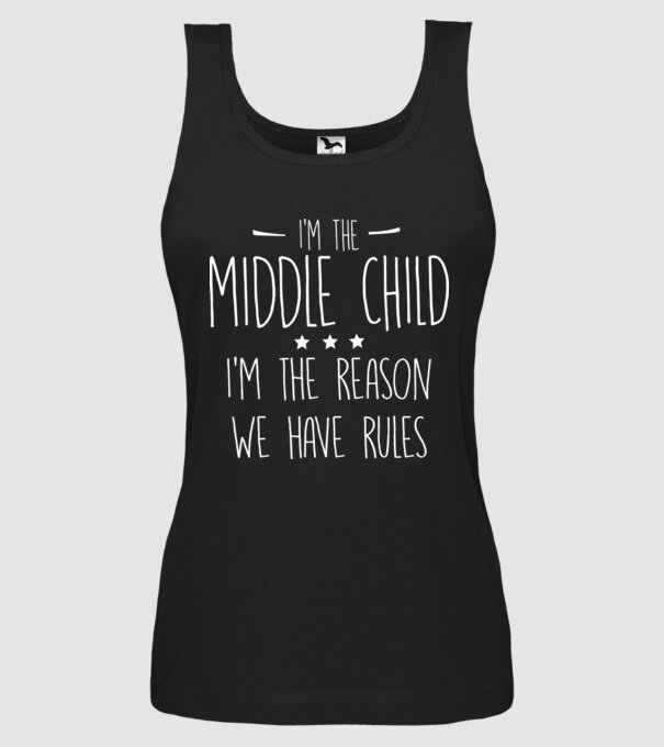 I'm the middle child model negru pe tricou