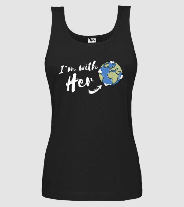'i''m with her' model negru pe tricou