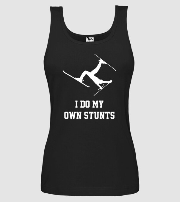 I do my own stunts model negru pe tricou