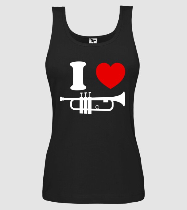 I heart trumpet model negru pe tricou