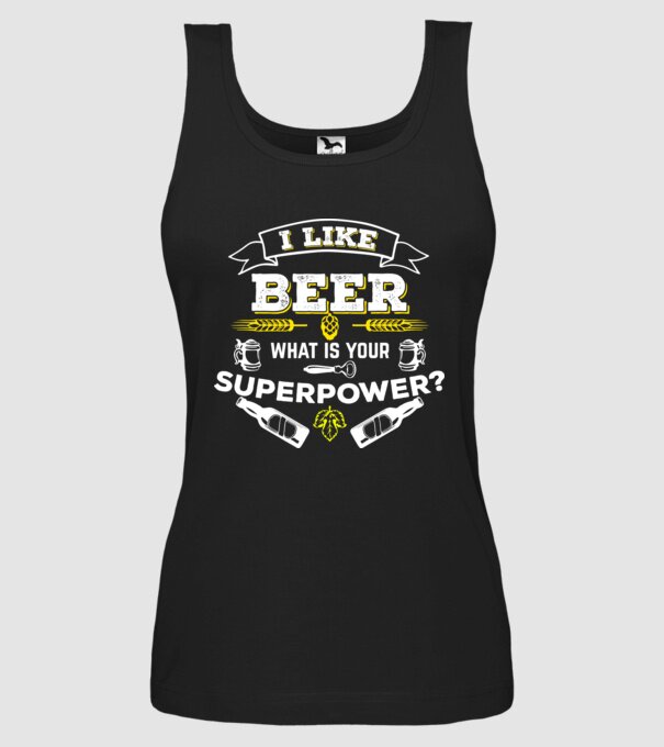 i like beer model negru pe tricou