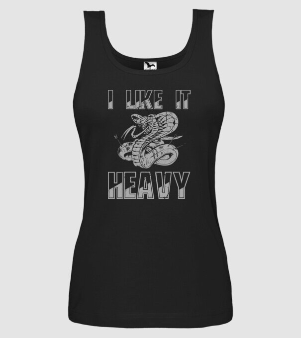 I like it heavy model negru pe tricou