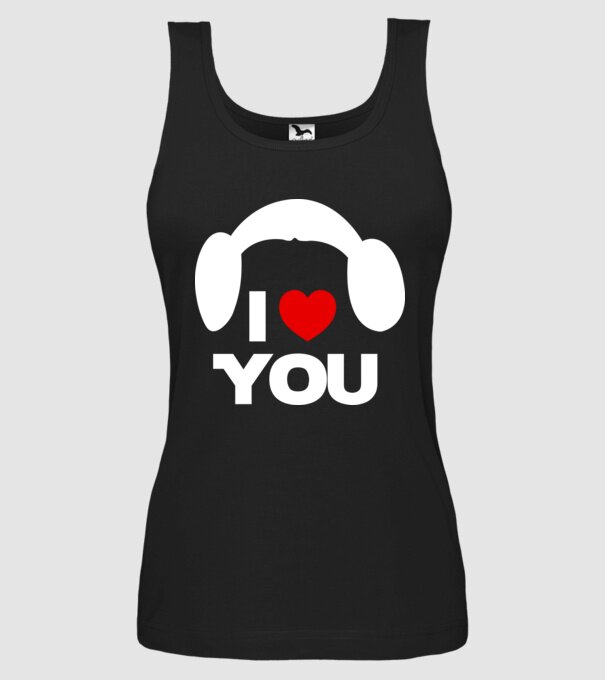 i love u model negru pe tricou