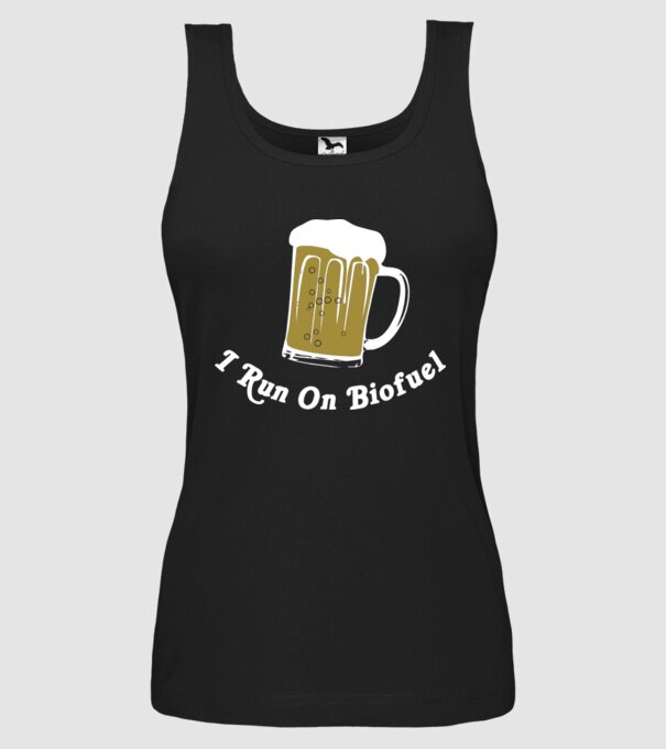 I Run On Biofuel model negru pe tricou