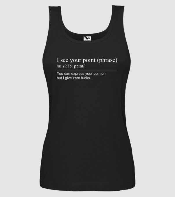 I see your point model negru pe tricou