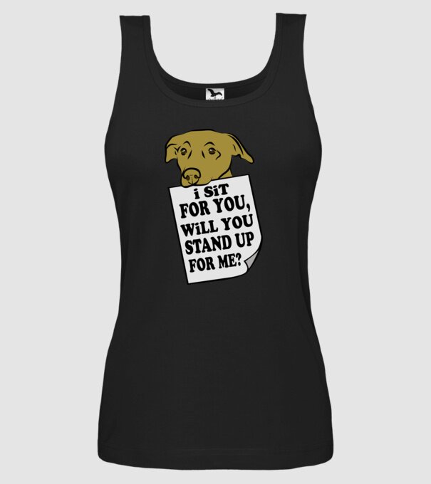 I sit for you model negru pe tricou
